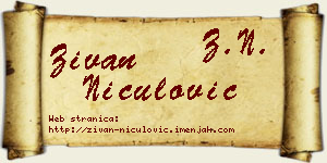 Živan Niculović vizit kartica